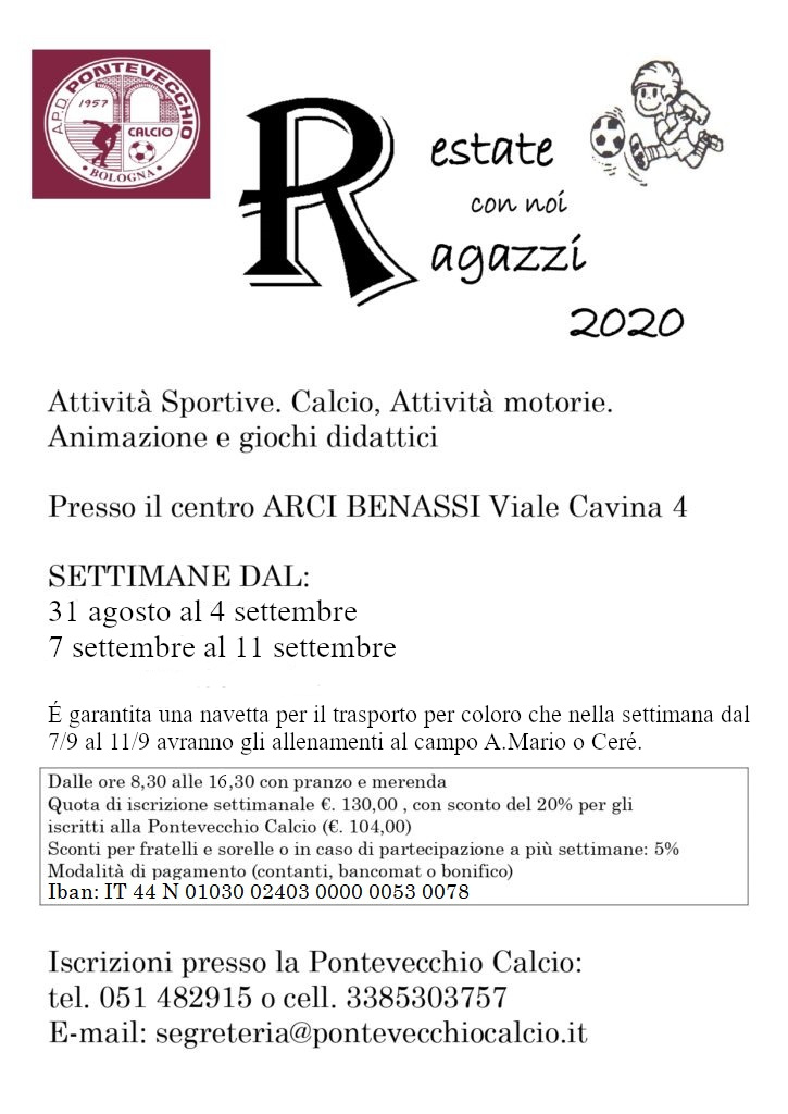 Pontevecchio Calcio Camp di settembre