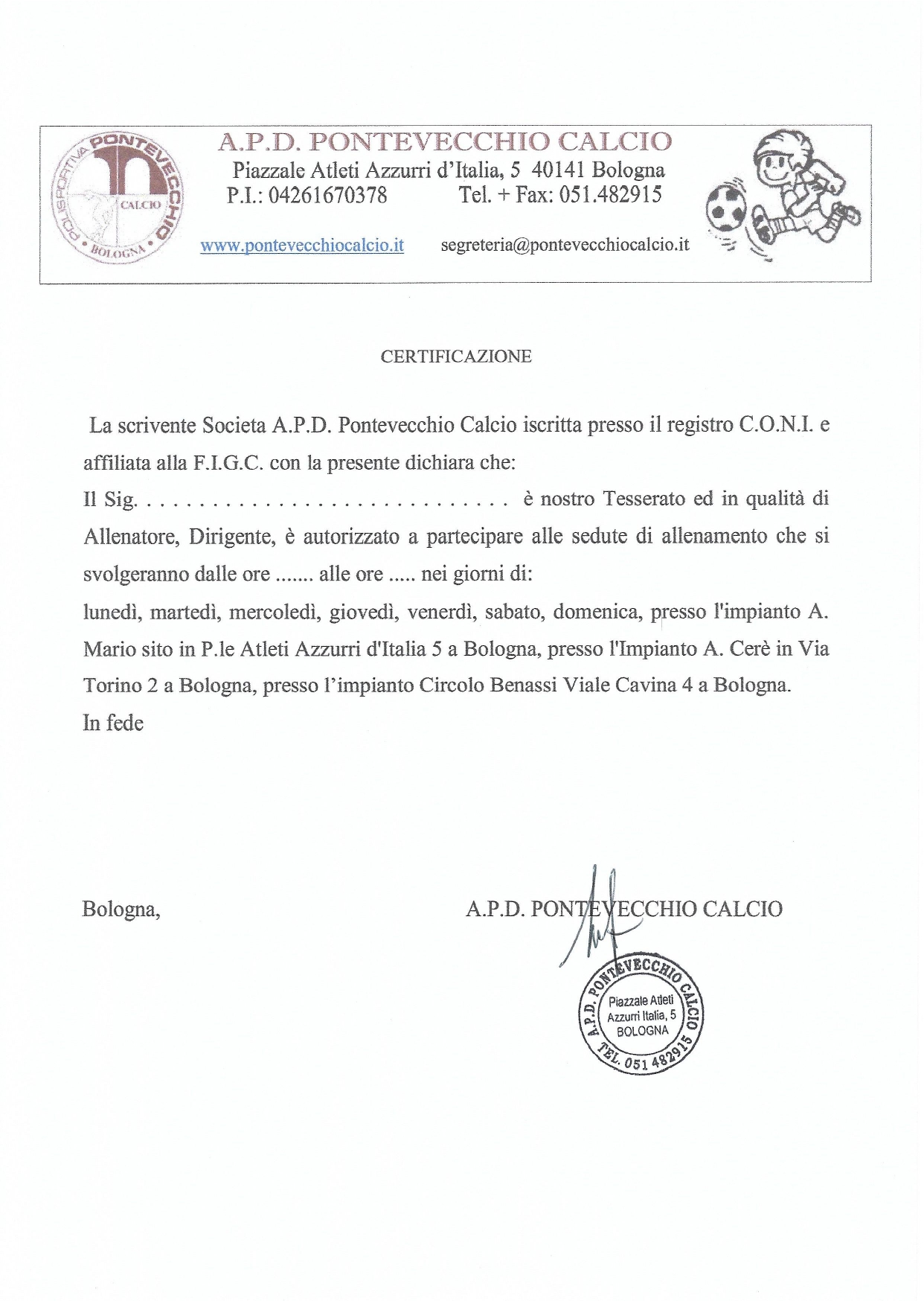 Certificazione tesseramento per i domiciliati fuori dal Comune di Bologna