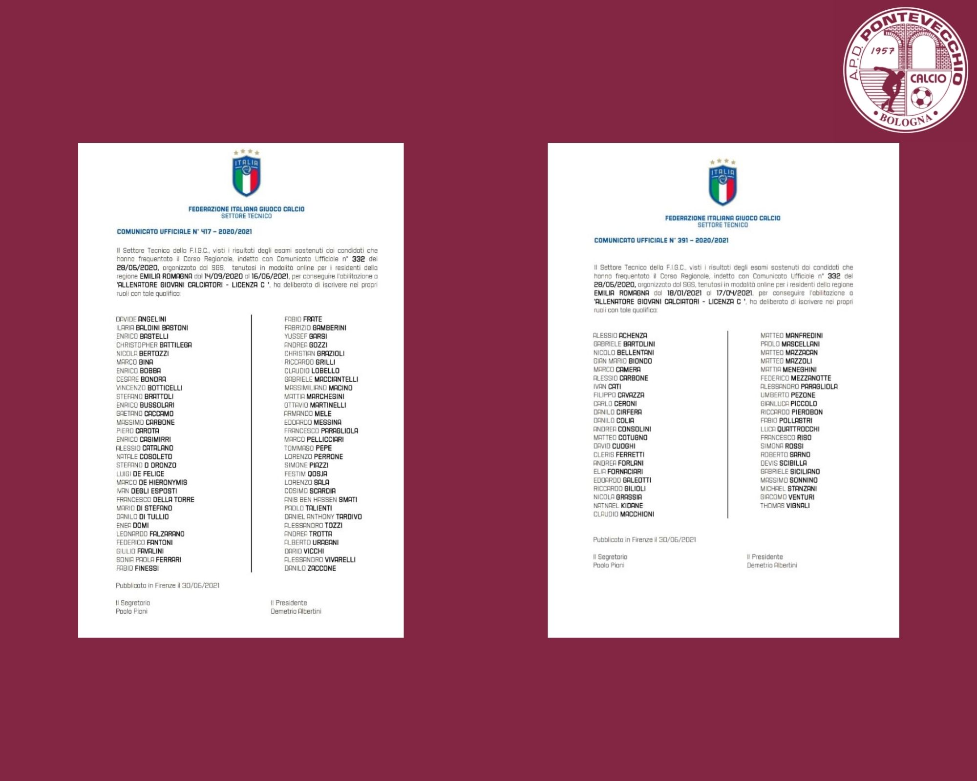 UEFA C – Congratulazioni a mr. Gilioli e mr. Falzarano!